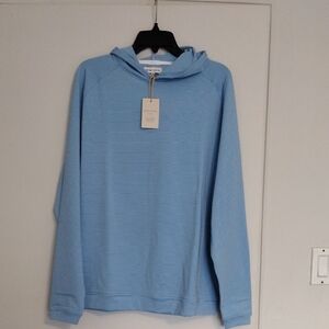 Peter Millar Sky Blue Striped Hoodie